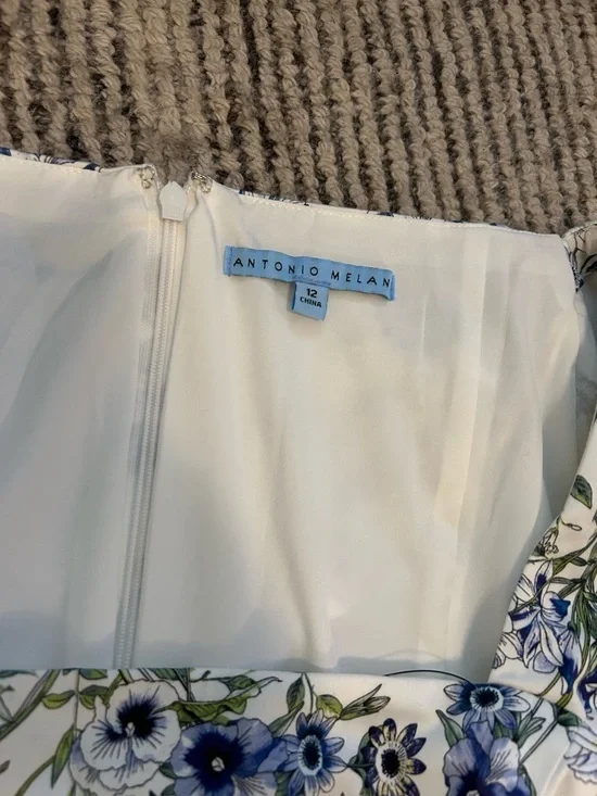 NWT Antonio Melani Grover Clear Skies Ivory Blue Jumpsuit Romper Size 12 - Picture 8 of 14